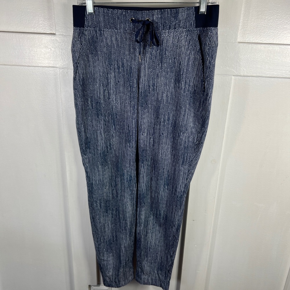 Athleta Navy White Printed Drawstring Jogger Pants Size 2